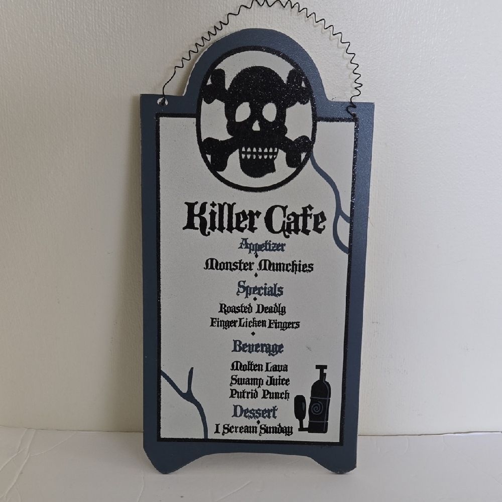 Hallowern Killer Cafe Decorative Menu Sign
